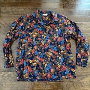 Vintage 90s Brooks Brothers Fall Leaves and Berries Button Down - Size M